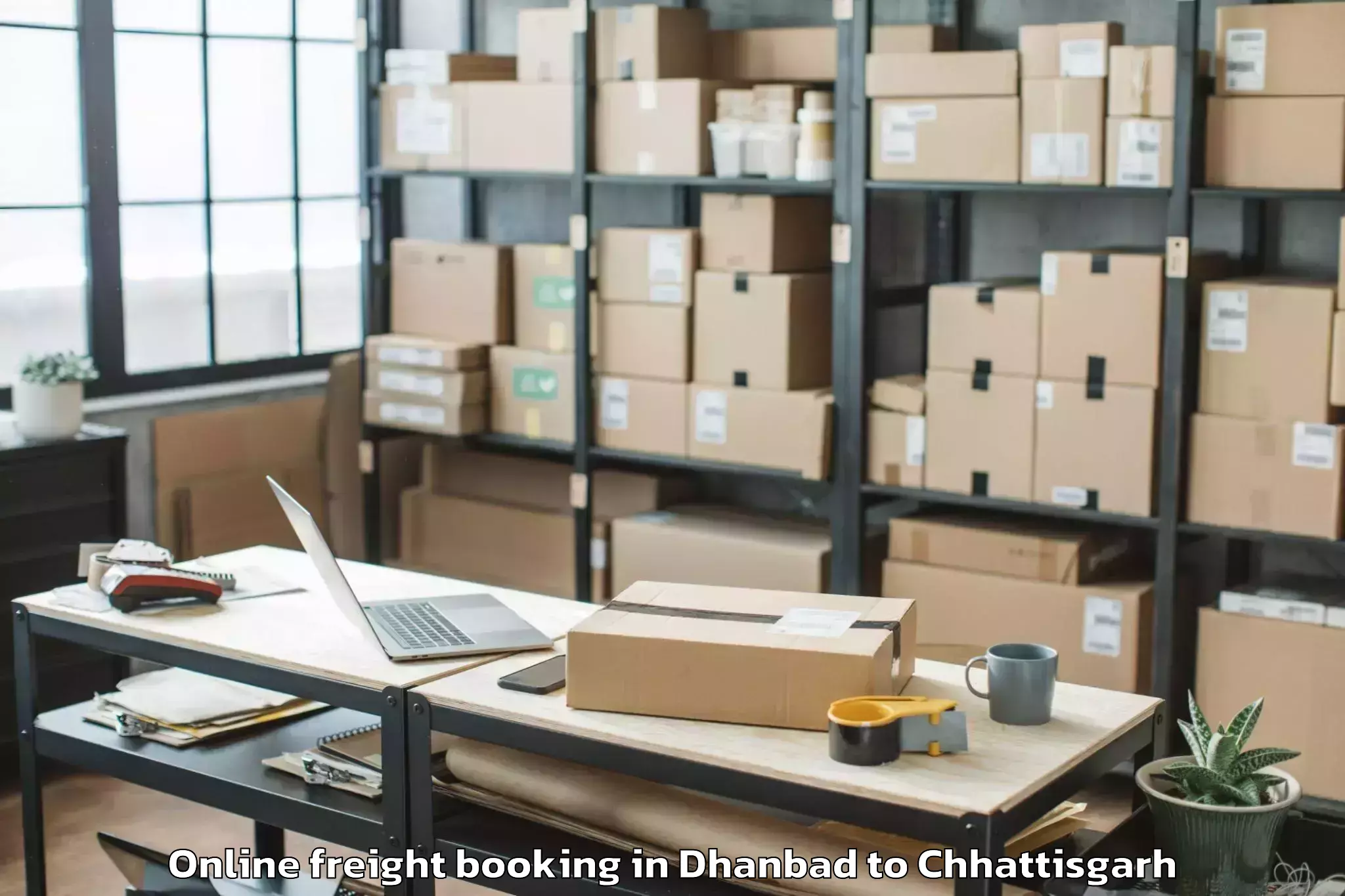 Get Dhanbad to Kharora Online Freight Booking